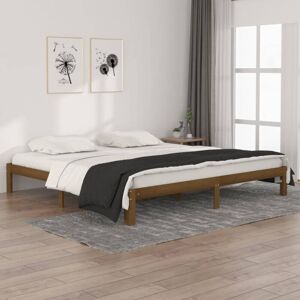 Bed Frame without Mattress Honey Brown Solid Wood Pine 200x200cm vidaXL Bed Frame without Mattress Honey Brown Solid Wood Pine 200x200cm vidaXL