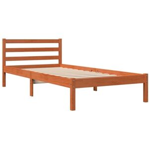Bed Frame without Mattress Wax Brown 100x200 cm Solid Wood Pine Vidaxl Bed Frame without Mattress Wax Brown 100x200 cm Solid Wood Pine Vidaxl