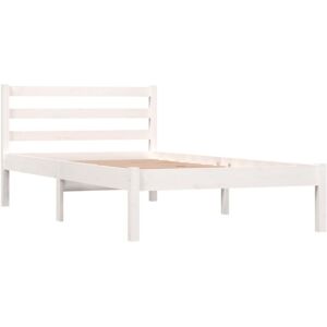 Ityhome - Bed Frame without Mattress 90x190cm White Single vidaXL Ityhome - Bed Frame without Mattress 90x190cm White Single vidaXL
