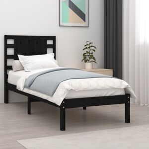 Bed Frame without Mattress Black 100x200 cm Solid Wood Pine Vidaxl Bed Frame without Mattress Black 100x200 cm Solid Wood Pine Vidaxl