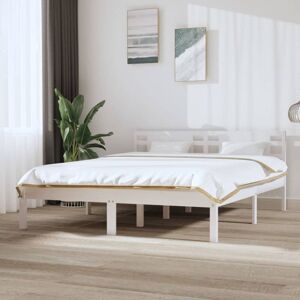 Bed Frame without Mattress White 150x200 cm King Size Solid Wood vidaXL Bed Frame without Mattress White 150x200 cm King Size Solid Wood vidaXL