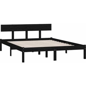 Bed Frame without Mattress Black Solid Wood 140x200 cm Vidaxl Bed Frame without Mattress Black Solid Wood 140x200 cm Vidaxl