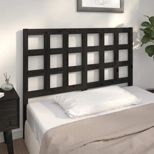 JINLEFU Bed Headboard Black 125.5x4x100 cm Solid Wood Pine vidaXL JINLEFU Bed Headboard Black 125.5x4x100 cm Solid Wood Pine vidaXL