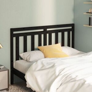 JINLEFU Bed Headboard Black 126x4x100 cm Solid Wood Pine vidaXL JINLEFU Bed Headboard Black 126x4x100 cm Solid Wood Pine vidaXL
