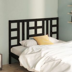 JINLEFU Bed Headboard Black 146x4x100 cm Solid Wood Pine vidaXL JINLEFU Bed Headboard Black 146x4x100 cm Solid Wood Pine vidaXL