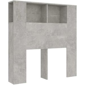 JINLEFU Headboard Cabinet Concrete Grey 100x18.5x102.5 cm vidaXL JINLEFU Headboard Cabinet Concrete Grey 100x18.5x102.5 cm vidaXL