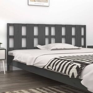 JINLEFU Bed Headboard Grey 205.5x4x100 cm Solid Wood Pine vidaXL JINLEFU Bed Headboard Grey 205.5x4x100 cm Solid Wood Pine vidaXL