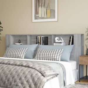 JINLEFU Headboard Cabinet Grey Sonoma 220x18.5x104.5 cm vidaXL JINLEFU Headboard Cabinet Grey Sonoma 220x18.5x104.5 cm vidaXL