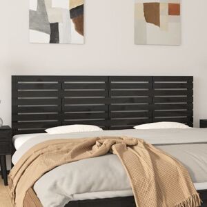 JINLEFU Wall Headboard Black 166x3x63 cm Solid Wood Pine vidaXL JINLEFU Wall Headboard Black 166x3x63 cm Solid Wood Pine vidaXL