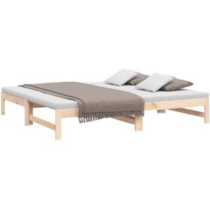 Pull-out Day Bed without Mattress 2x(90x190) cm Solid Wood Pine vidaXL Pull-out Day Bed without Mattress 2x(90x190) cm Solid Wood Pine vidaXL