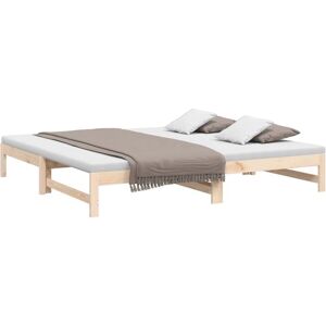 Pull-out Day Bed without Mattress 2x(90x200) cm Solid Wood Pine Vidaxl Pull-out Day Bed without Mattress 2x(90x200) cm Solid Wood Pine Vidaxl