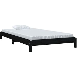 Stack Bed without Mattress Black 80x200 cm Solid Wood Pine Vidaxl Stack Bed without Mattress Black 80x200 cm Solid Wood Pine Vidaxl