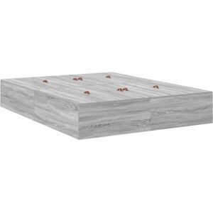 Storage Bed Frame with Drawer Grey sonoma 236.5 x 160 x 31.5 cm Vidaxl Storage Bed Frame with Drawer Grey sonoma 236.5 x 160 x 31.5 cm Vidaxl