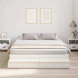 Storage Bed Frame White 236.5 x 180 x 31.5 cm Engineered wood Vidaxl Storage Bed Frame White 236.5 x 180 x 31.5 cm Engineered wood Vidaxl