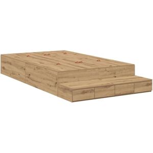 Storage Bed Frame with Drawer Artisan oak 226.5 x 120 x 31.5 cm Vidaxl Storage Bed Frame with Drawer Artisan oak 226.5 x 120 x 31.5 cm Vidaxl