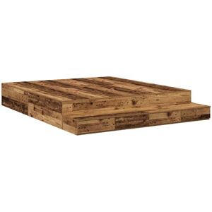 Storage Bed Frame with Drawer Old wood 236.5 x 200 x 31.5 cm Vidaxl Storage Bed Frame with Drawer Old wood 236.5 x 200 x 31.5 cm Vidaxl