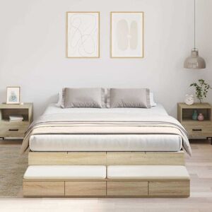 Storage Bed Frame with Drawer Sonoma Oak 236.5 x 150 x 31.5 cm Vidaxl Storage Bed Frame with Drawer Sonoma Oak 236.5 x 150 x 31.5 cm Vidaxl