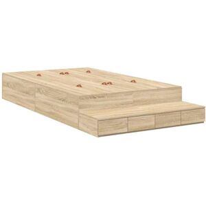 Storage Bed Frame with Drawer Sonoma Oak 236.5 x 120 x 31.5 cm Vidaxl Storage Bed Frame with Drawer Sonoma Oak 236.5 x 120 x 31.5 cm Vidaxl