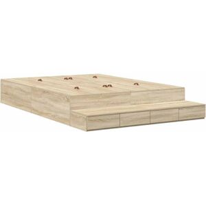 Storage Bed Frame with Drawer Sonoma Oak 226.5 x 135 x 31.5 cm Vidaxl Storage Bed Frame with Drawer Sonoma Oak 226.5 x 135 x 31.5 cm Vidaxl