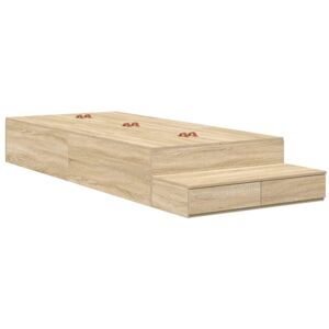 Storage Bed Frame with Drawer Sonoma Oak 226.5 x 90 x 31.5 cm Vidaxl Storage Bed Frame with Drawer Sonoma Oak 226.5 x 90 x 31.5 cm Vidaxl