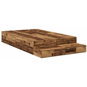 Storage Bed Frame with Drawer Old wood 236.5 x 120 x 31.5 cm Vidaxl Storage Bed Frame with Drawer Old wood 236.5 x 120 x 31.5 cm Vidaxl