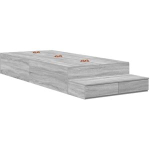 Storage Bed Frame with Drawer Grey sonoma 226.5 x 75 x 31.5 cm Vidaxl Storage Bed Frame with Drawer Grey sonoma 226.5 x 75 x 31.5 cm Vidaxl
