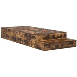Storage Bed Frame with Drawer Smoked Oak 226.5 x 75 x 31.5 cm Vidaxl Storage Bed Frame with Drawer Smoked Oak 226.5 x 75 x 31.5 cm Vidaxl