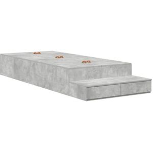 Storage Bed Frame with Door Concrete Grey 226.5 x 90 x 31.5 cm Vidaxl Storage Bed Frame with Door Concrete Grey 226.5 x 90 x 31.5 cm Vidaxl