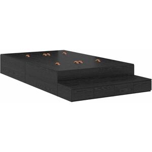 Storage Bed Frame with Drawer Black oak 236.5 x 120 x 31.5 cm Vidaxl Storage Bed Frame with Drawer Black oak 236.5 x 120 x 31.5 cm Vidaxl