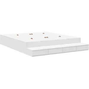 Storage Bed Frame White 236.5 x 200 x 31.5 cm Engineered wood Vidaxl Storage Bed Frame White 236.5 x 200 x 31.5 cm Engineered wood Vidaxl
