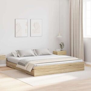 Storage Bed Frame Sonoma oak 180 x 200 cm Engineered wood Vidaxl Storage Bed Frame Sonoma oak 180 x 200 cm Engineered wood Vidaxl
