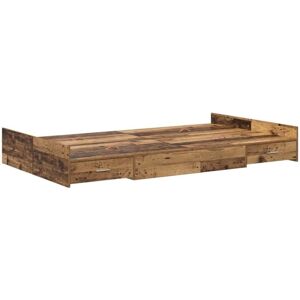Storage Bed Frame Old wood 120 x 200 cm Engineered wood Vidaxl Storage Bed Frame Old wood 120 x 200 cm Engineered wood Vidaxl