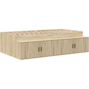 Storage Bed Frame Sonoma oak 80 x 200 cm Engineered wood Vidaxl Storage Bed Frame Sonoma oak 80 x 200 cm Engineered wood Vidaxl