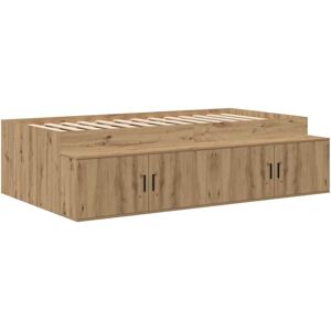 Storage Bed Frame Artisan oak 80 x 200 cm Engineered wood Vidaxl Storage Bed Frame Artisan oak 80 x 200 cm Engineered wood Vidaxl