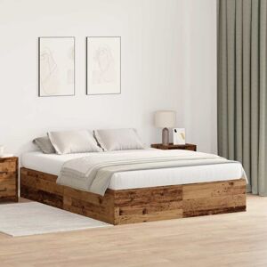Bed Frame Old wood 200 x 150 x 31.5 cm Engineered wood Vidaxl Bed Frame Old wood 200 x 150 x 31.5 cm Engineered wood Vidaxl