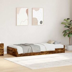 Bed Frame with Headboard Smoked Oak 80 x 200 cm Engineered Wood vidaXL Bed Frame with Headboard Smoked Oak 80 x 200 cm Engineered Wood vidaXL