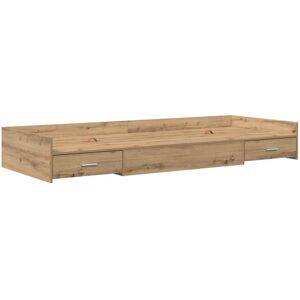 Storage Bed Frame Artisan Oak 80 x 200 cm Engineered wood vidaXL Storage Bed Frame Artisan Oak 80 x 200 cm Engineered wood vidaXL