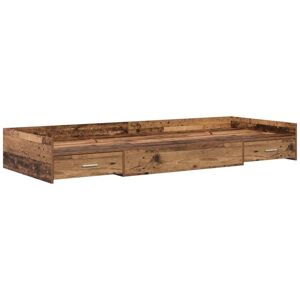Storage Bed Frame Old Wood 90 x 200 cm Engineered wood vidaXL Storage Bed Frame Old Wood 90 x 200 cm Engineered wood vidaXL