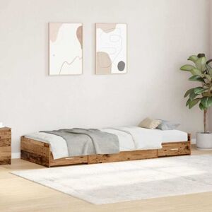 Bed Frame with Headboard Old Wood 80 x 200 cm Engineered Wood vidaXL Bed Frame with Headboard Old Wood 80 x 200 cm Engineered Wood vidaXL
