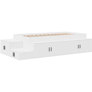 Storage Bed Frame White 244 x 127 x 53.5 cm Engineered wood Vidaxl Storage Bed Frame White 244 x 127 x 53.5 cm Engineered wood Vidaxl
