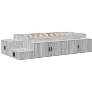 Storage Bed Frame with Drawer Grey sonoma 234 x 118 x 53.5 cm Vidaxl Storage Bed Frame with Drawer Grey sonoma 234 x 118 x 53.5 cm Vidaxl