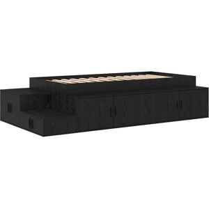 Storage Bed Frame Black oak 234 x 103 x 53.5 cm Engineered wood Vidaxl Storage Bed Frame Black oak 234 x 103 x 53.5 cm Engineered wood Vidaxl