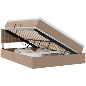 Storage Bed with Mattress Cappucino 140 x 200 cm Faux Leather vidaXL Storage Bed with Mattress Cappucino 140 x 200 cm Faux Leather vidaXL