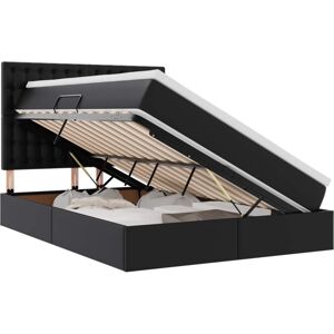 Storage Bed with Mattress Black 140 x 200 cm Faux Leather vidaXL Storage Bed with Mattress Black 140 x 200 cm Faux Leather vidaXL