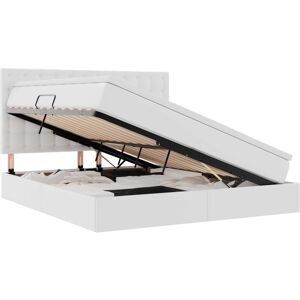 Storage Bed with Mattress Pure White 180 x 200 cm Faux Leather vidaXL Storage Bed with Mattress Pure White 180 x 200 cm Faux Leather vidaXL