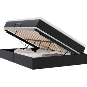 Storage Bed with Mattress Black 140 x 200 cm Faux Leather vidaXL Storage Bed with Mattress Black 140 x 200 cm Faux Leather vidaXL