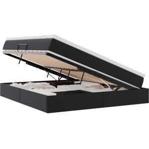 Storage Bed with Mattress Black 180 x 200 cm Faux Leather vidaXL Storage Bed with Mattress Black 180 x 200 cm Faux Leather vidaXL