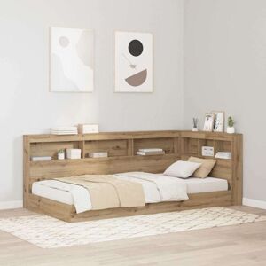 Storage Headboard with Shelf Artisan oak 90 cm Engineered wood Vidaxl Storage Headboard with Shelf Artisan oak 90 cm Engineered wood Vidaxl