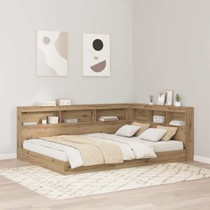 Storage Headboard with Shelf Artisan oak 160 cm Engineered wood Vidaxl Storage Headboard with Shelf Artisan oak 160 cm Engineered wood Vidaxl
