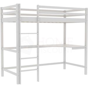 Home Discount - Sydney 3ft Single Solid Pine Wood Bunk Bed With Desk, White Home Discount - Sydney 3ft Single Solid Pine Wood Bunk Bed With Desk, White